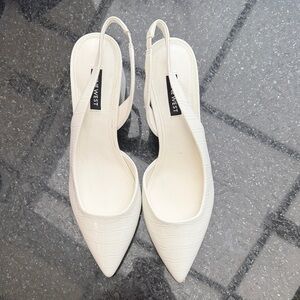 Nine West Women's Cream Croc-Embossed Heels